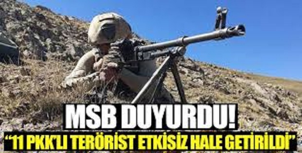 11 PKK'LI TERÖRİST ETKİSİZ HALE GETİRİLDİ