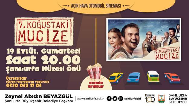 ARABADA SİNEMA ETKİNLİĞİNDE '7. KOĞUŞTAKİ MUZİCE' FİLMİ İZLETTİRİLECEK