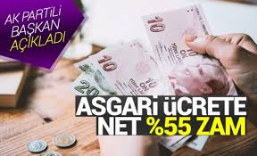 BELEDİYE'DE ÇALIŞAN ASGARİ ÜCRETLİYE % 55 ZAM