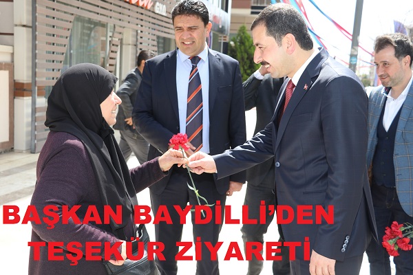 BAŞKAN BAYDİLLİDEN TEŞEKÜR ZİYARETİ