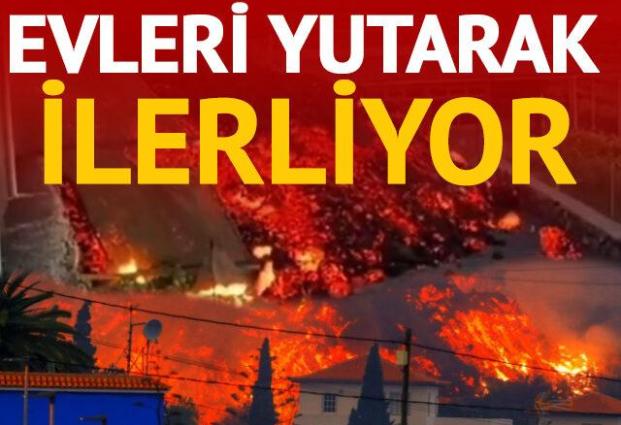 FİLM DEĞİL GERÇEK! LAVLAR EVLERİ YUTTU, CEHENNEM SAHNESİ GİBİ