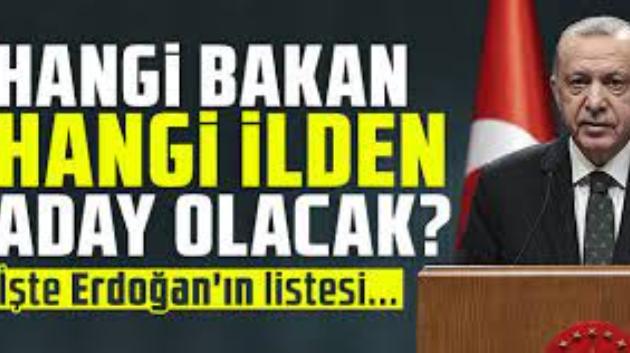 CUMHURBAŞKANI ERDOĞAN'IN LİSTESİ SIZDI! HANGİ BAKAN HANGİ İLDE ADAY OLACAK