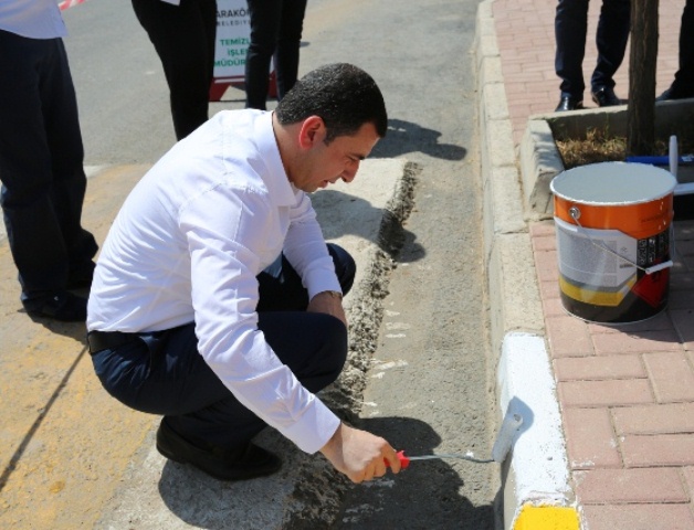 Karaköprü'de Kaldırım ve Trafolar Renkleniyor