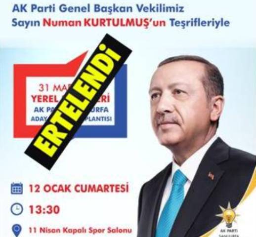 AK Parti Urfa'daki Aday tanıtım toplantısı ertelendi iddiası