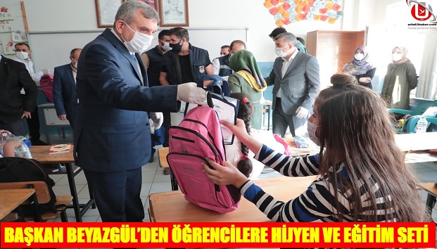 BAŞKAN BEYAZGÜLDEN ÖĞRENCİLERE HİJYEN VE EĞİTİM SETİ