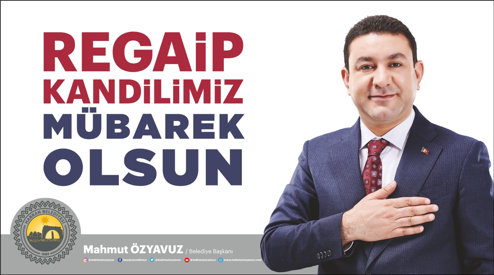 BAŞKAN ÖZYAVUZ'DAN REGAİP KANDİLİ MESAJI