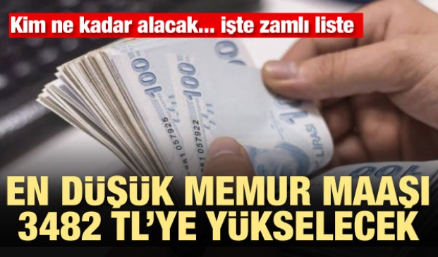 En Düşük Memur Maaşı 3482 TL Olacak!