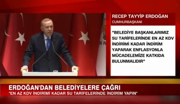 ERDOĞAN,TALİMAT VERDİ SUYA EN AZ YÜZDE 7 İNDİRİM