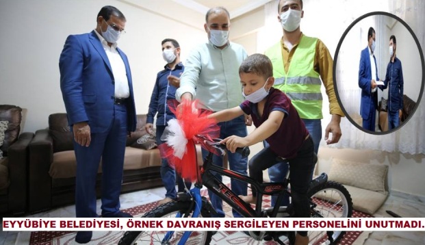 EYYÜBİYE BELEDİYESİ, ÖRNEK DAVRANIŞ SERGİLEYEN PERSONELİNİ UNUTMADI.