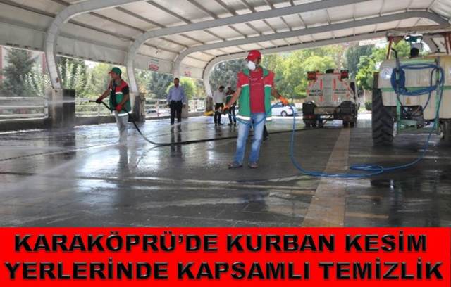 Karaköprüde Kurban Kesim Yerlerinde Kapsamlı Temizlik