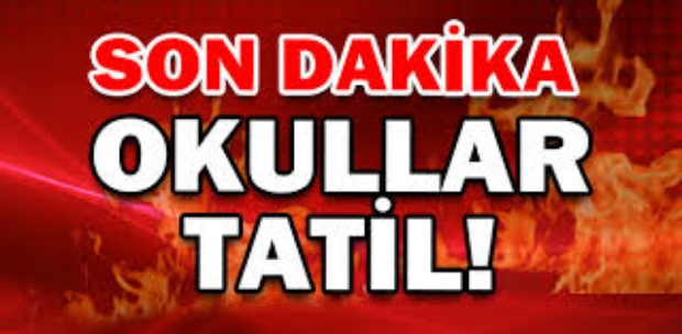 OKULLAR TATİL EDİLDİ 