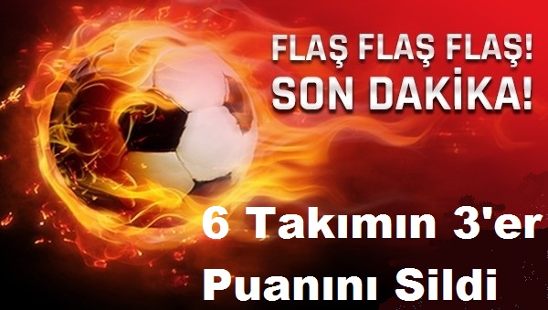 TFF, 6 Takımın 3'er Puanını Sildi